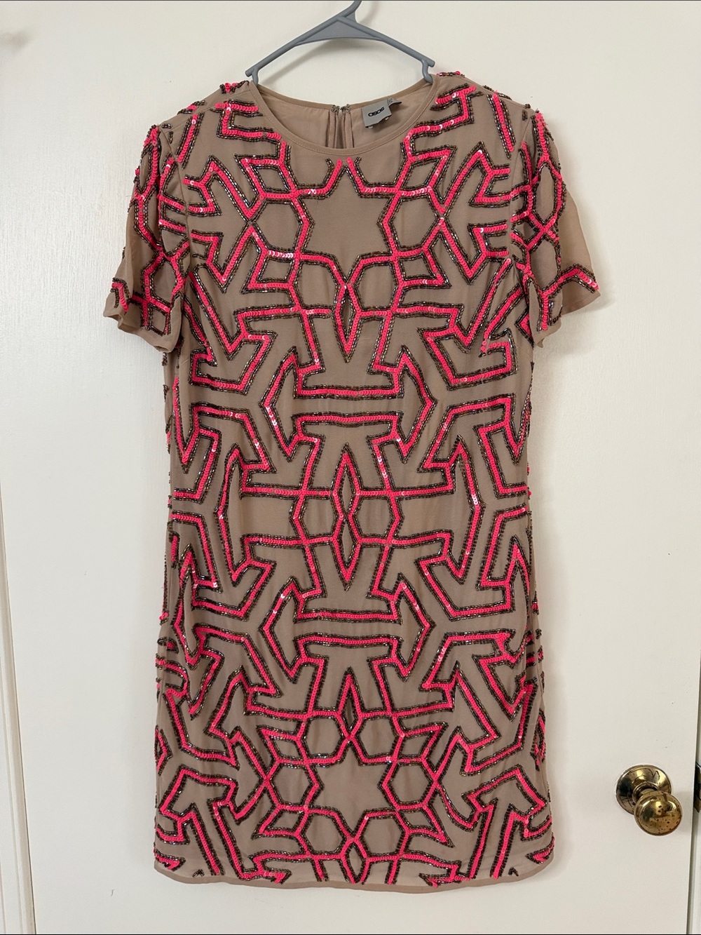 ASOS graphic beaded t-shirt dress Size 2